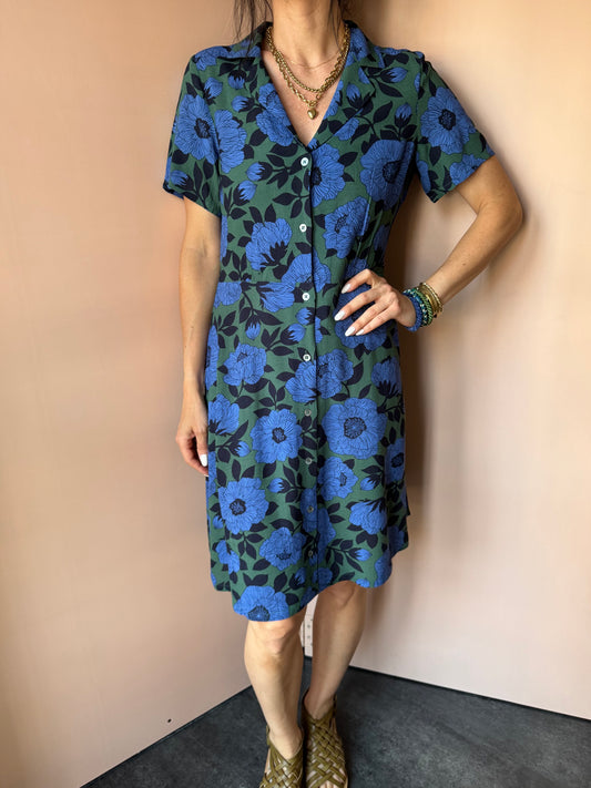 Abito fiori verde corto Nice Things