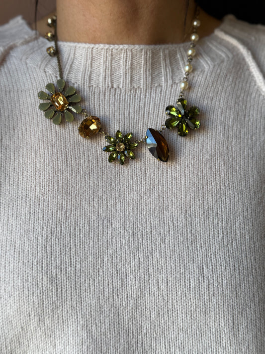 Girocollo mix fiori verde Unique