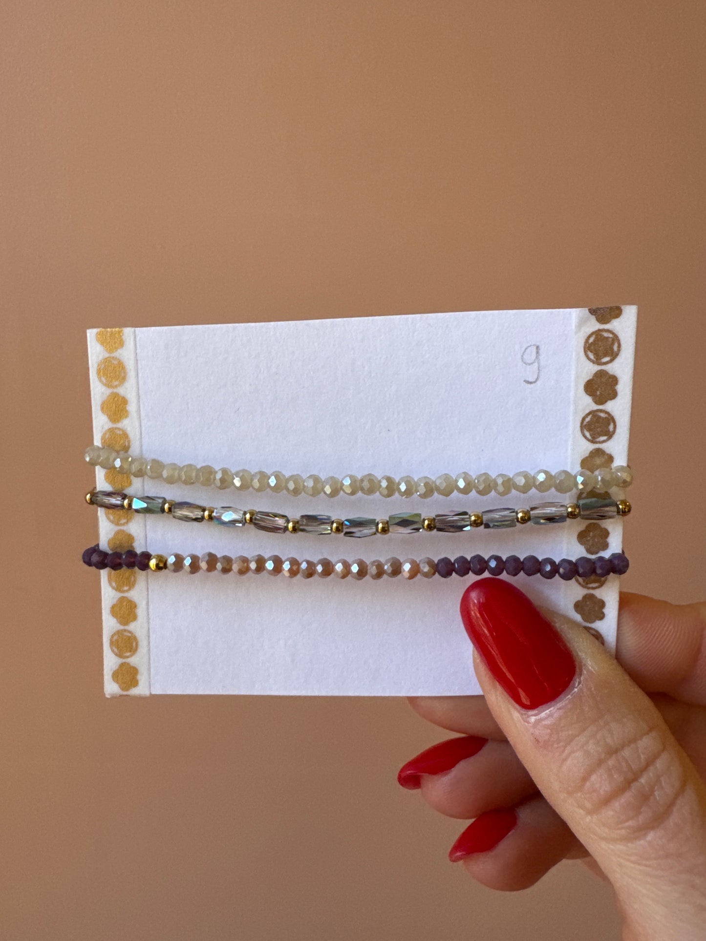 Set 3 bracciali cristallini