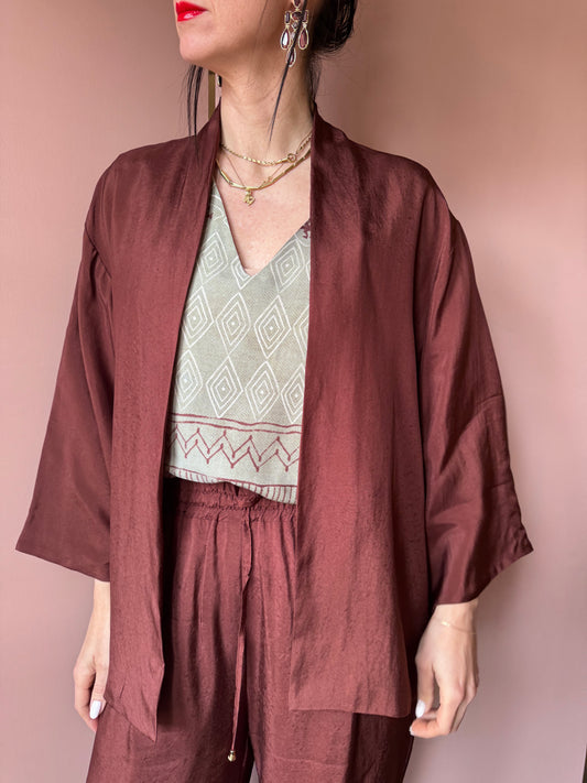 Kimono corto cioccolato Wu Side