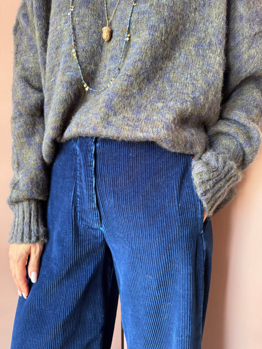 Pantaloni Velluto indaco Neirami