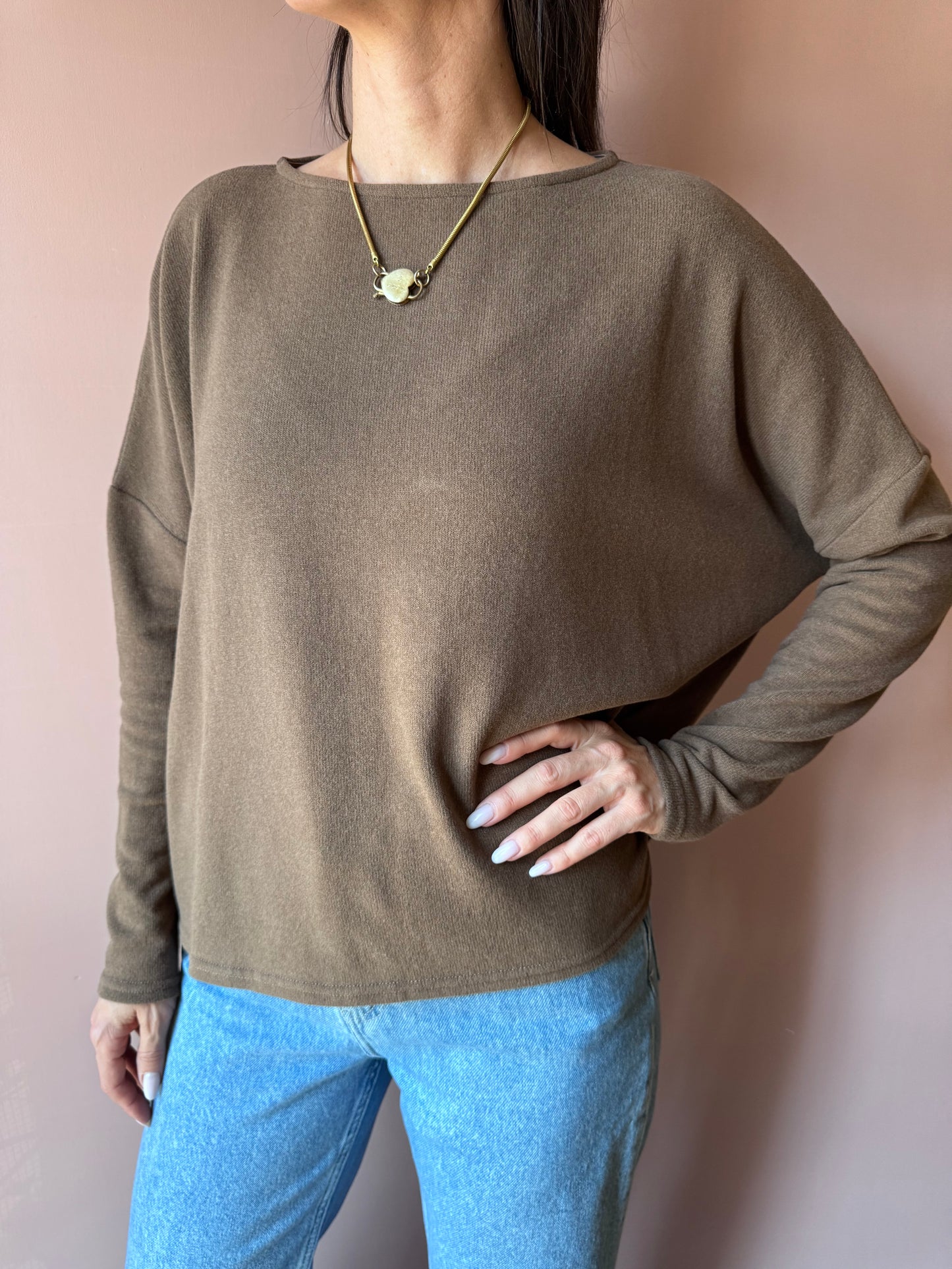 Maglia Boxy tabacco Neirami