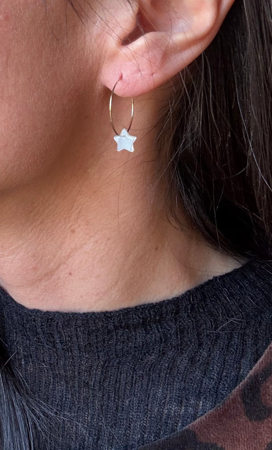 Orecchini cerchio con stellina