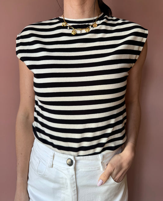 Top Vika riga nero Madame Venice