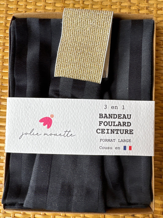 Fascia/cintura riga nero/grigio Jolie Mouette