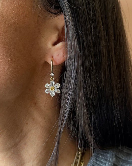 Orecchini fiore brillante