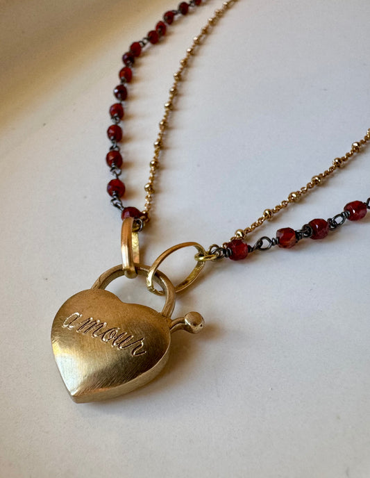 Collana Rosario e Catenina con lucchetto AMOUR L|UNA