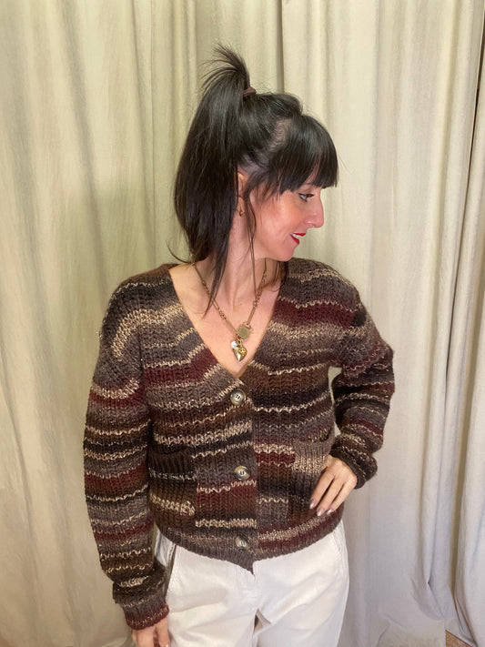 Cardigan mélange marrone Ottod’ame