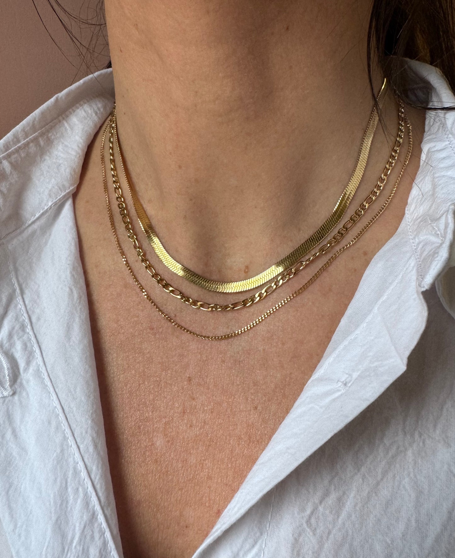 Collana scia dorata + catene