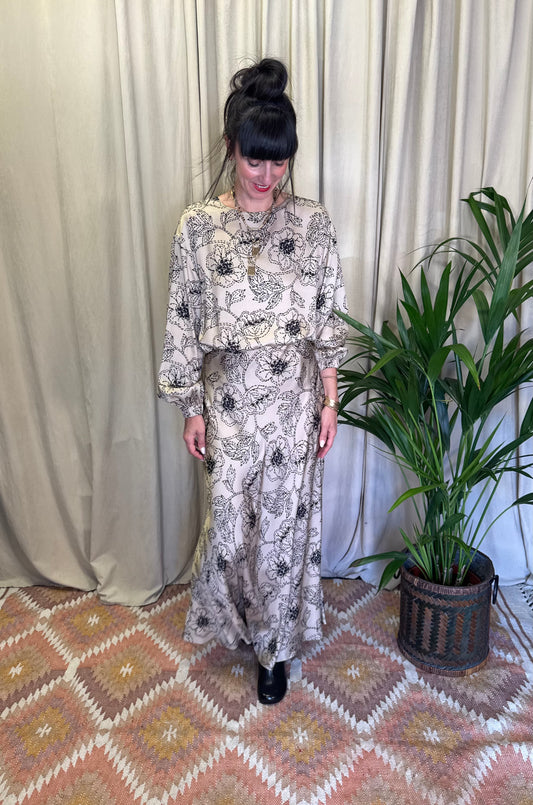 Gonna fiori ecru Ottod’ame