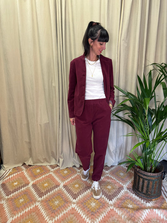 Pantaloni con elastico in vita bordeaux 4.10 BottegaChilometriZero