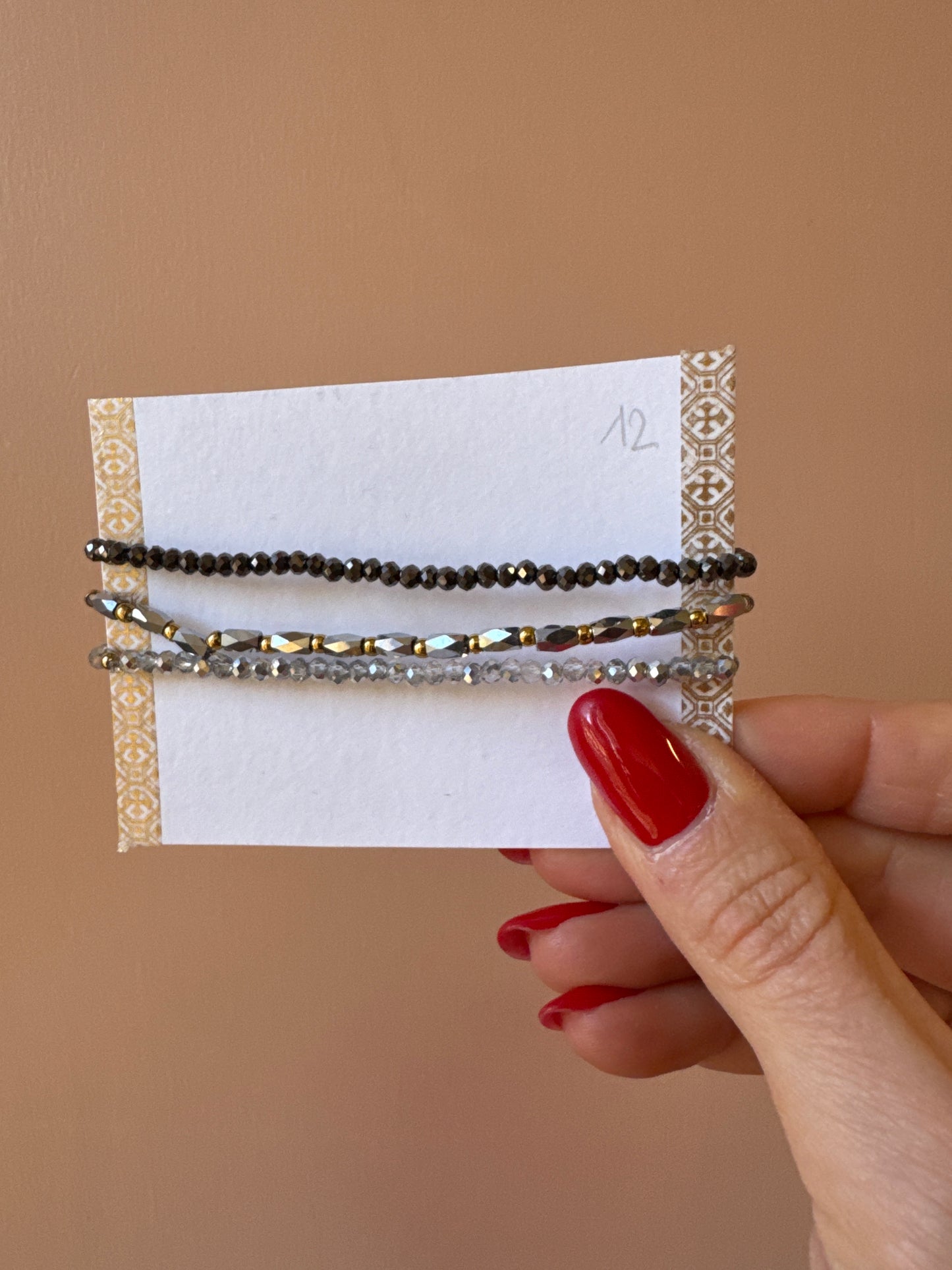 Set 3 bracciali cristallini