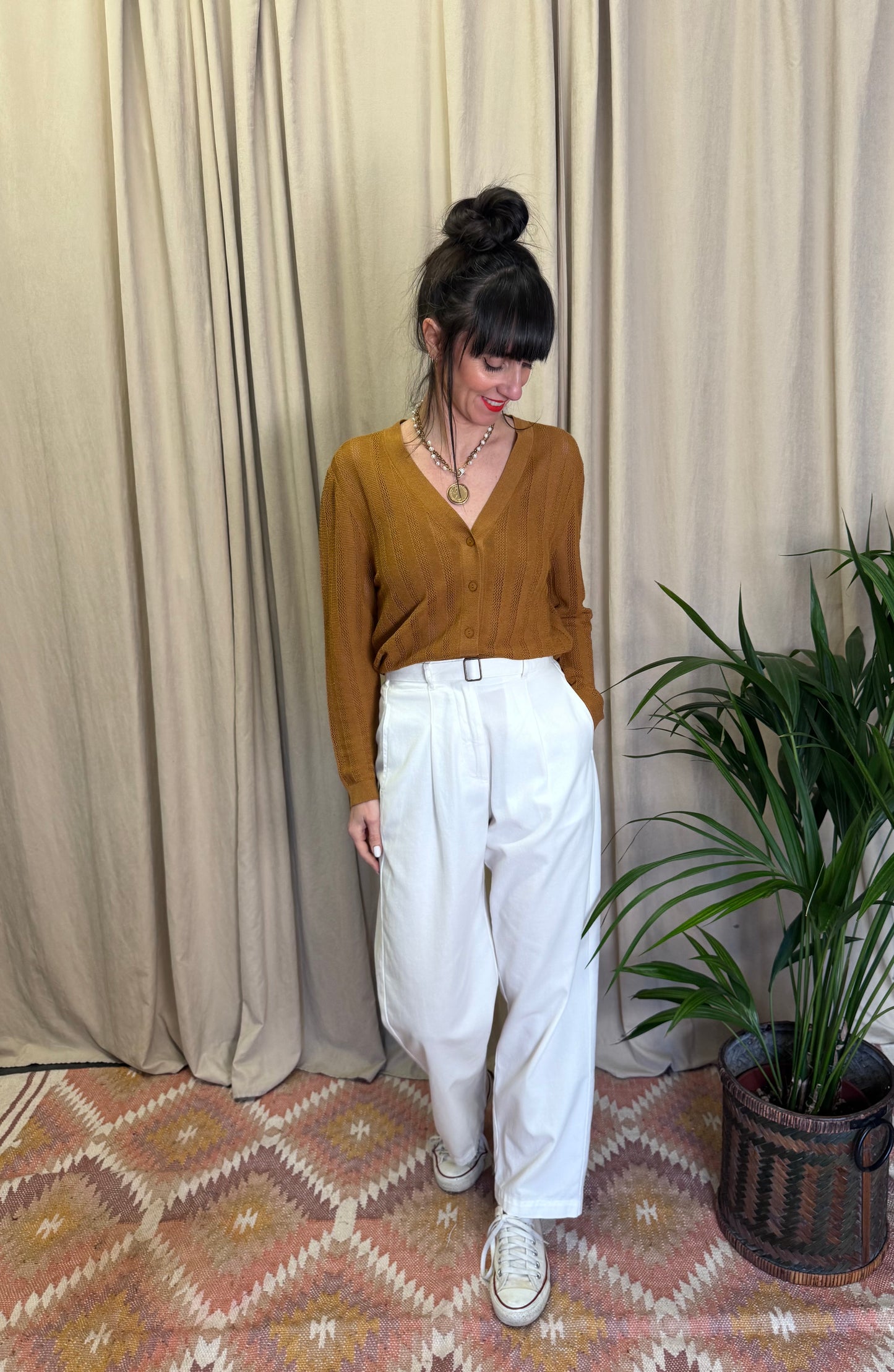 Cardigan traforato ocra NiceThings