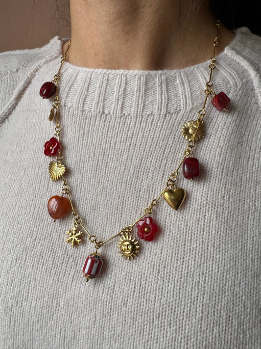 Collana Charms rosso