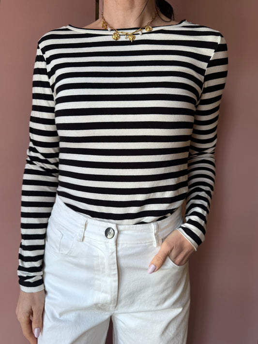 T-shirt Minnie riga nero Madame Venice