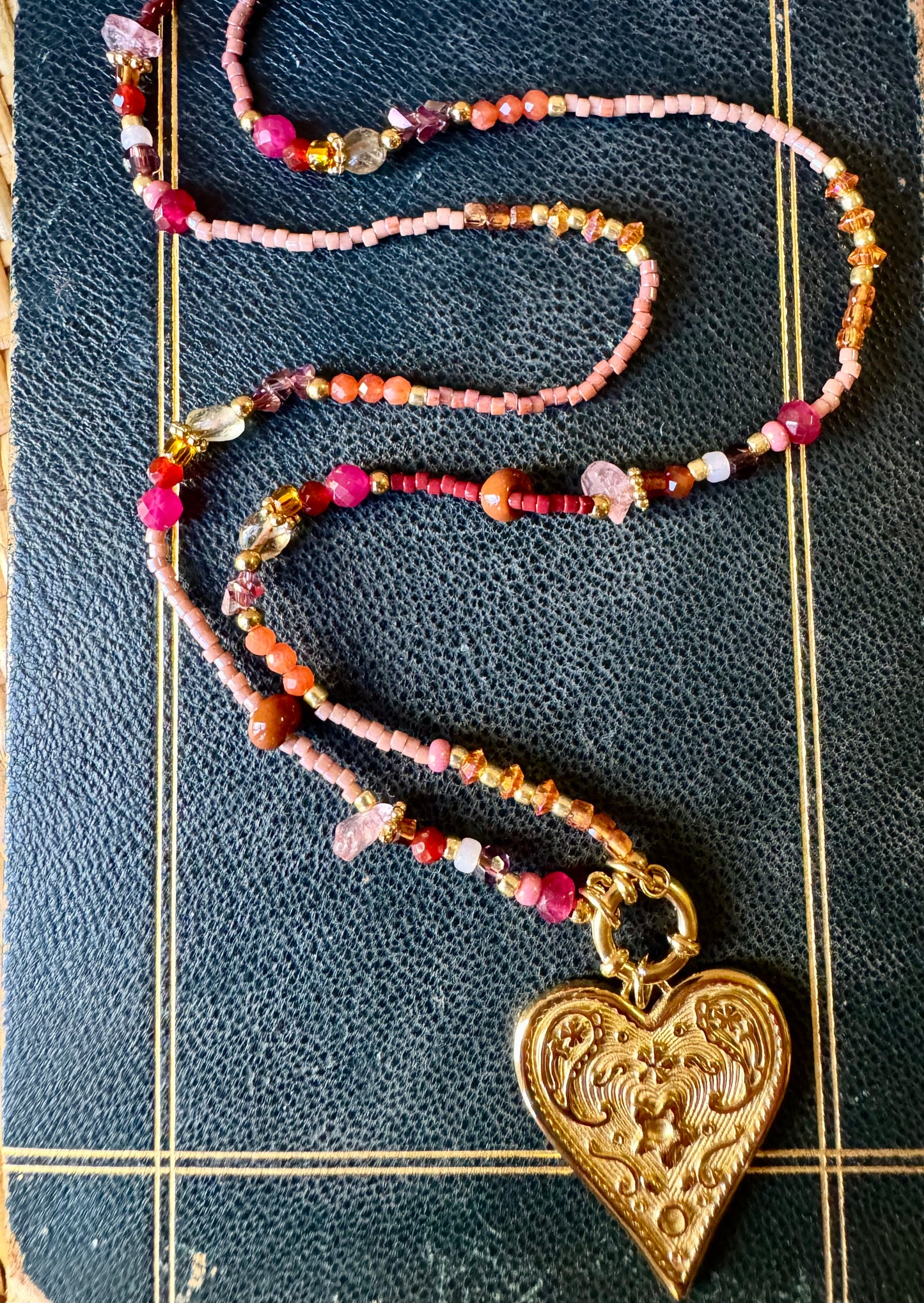 Collana cuore e perline