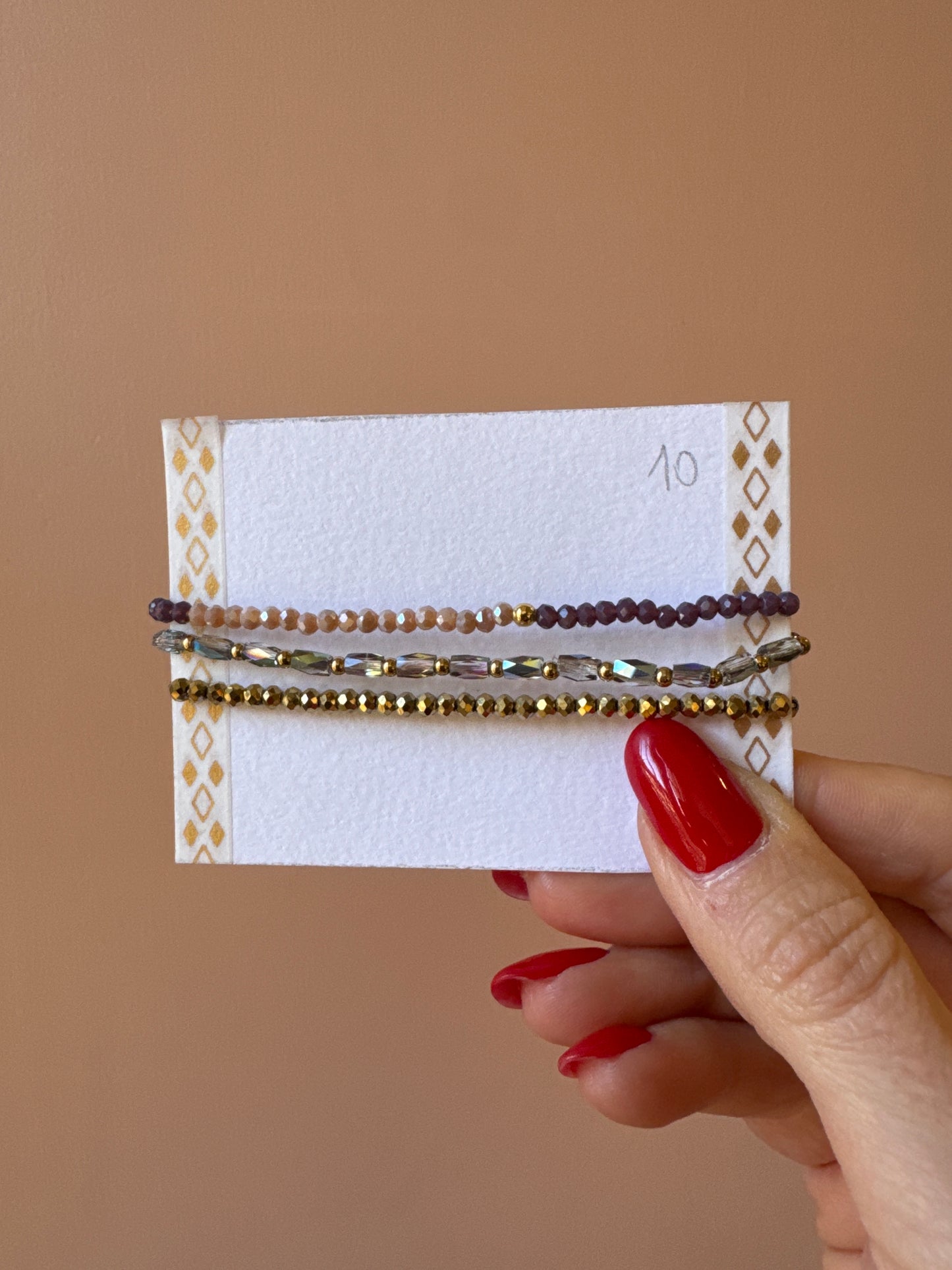 Set 3 bracciali cristallini