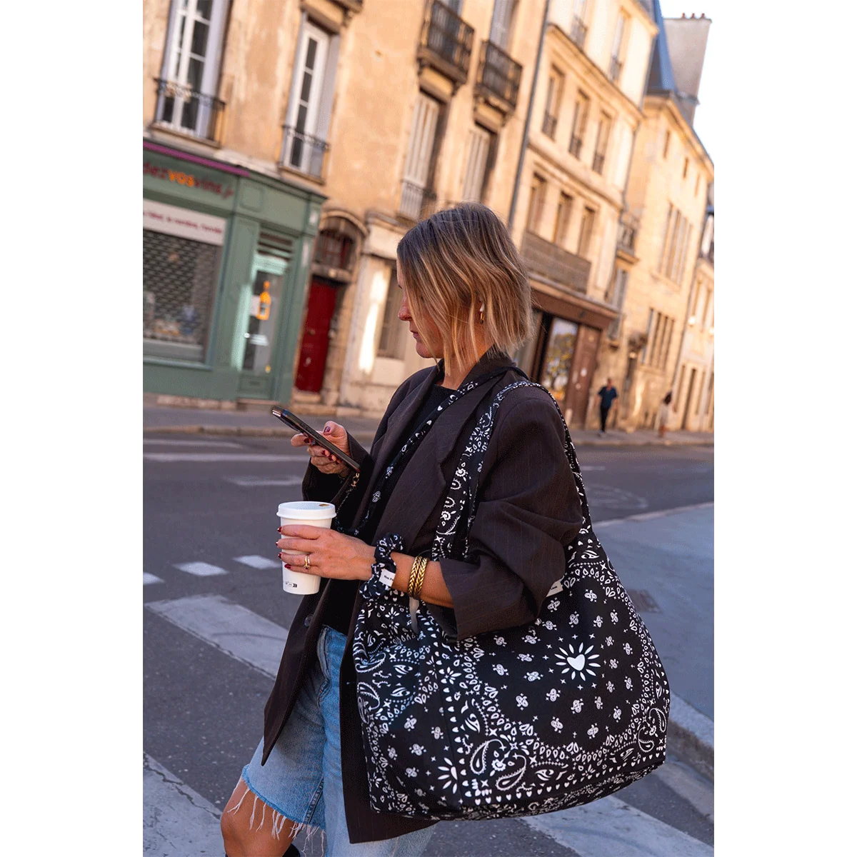 Borsa Mon Petit Leon “Bandana” nero