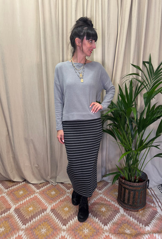 Gonna LILLA riga antracite MamaB