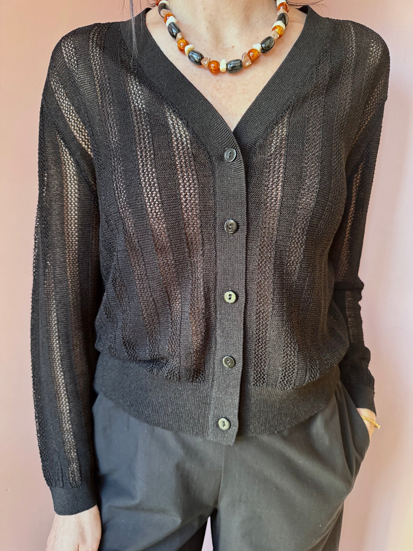 Cardigan traforato nero NiceThings