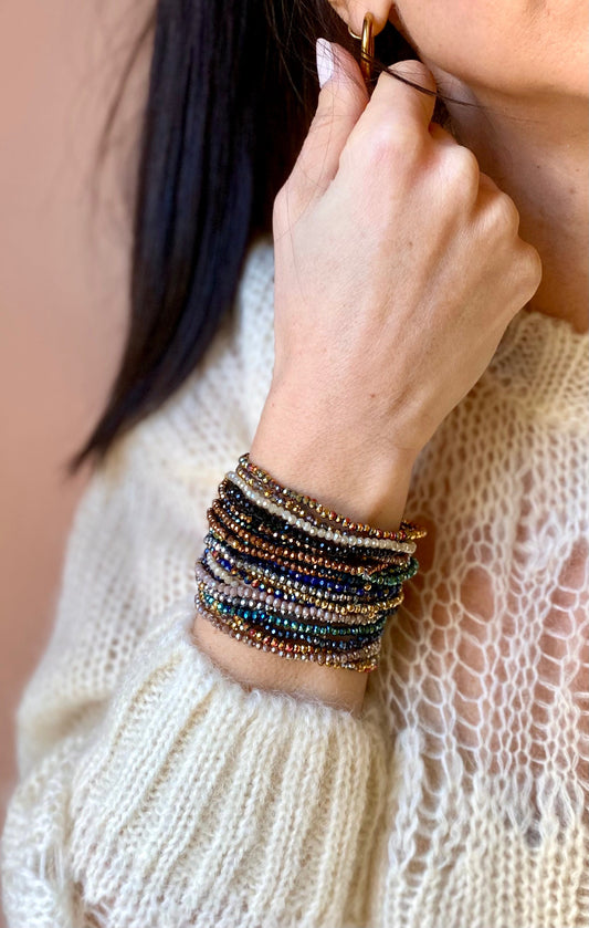 Bracciali cristallini elastici