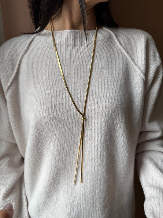 Collana lunga Scia Dorata con passante