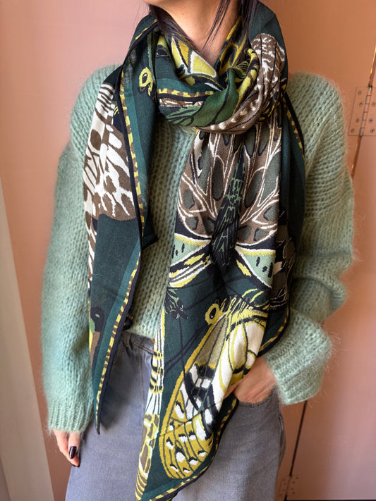 Sciarpa Papillons verde Inoui