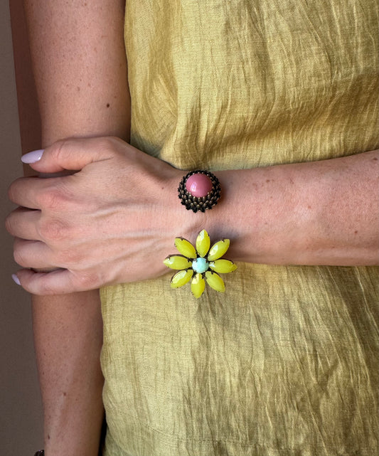 Bracciale fiorito rosa lime UNIQUE