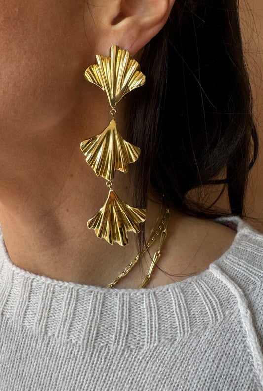 Orecchini Gingko lunghi