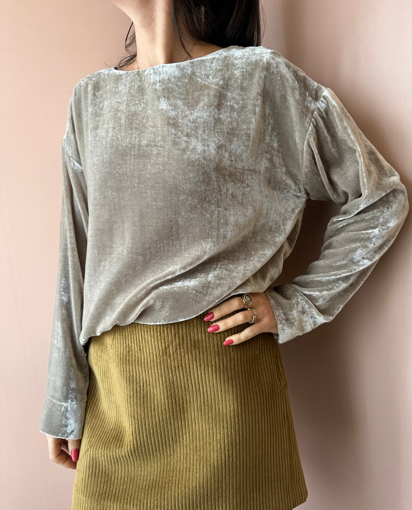 Blusa in ciniglia pietra  Ottod’ame