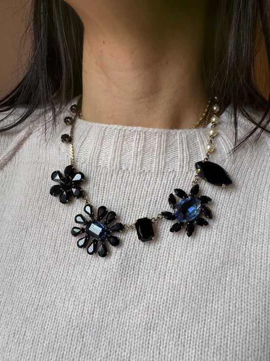 Girocollo mix fiori notte/nero Unique