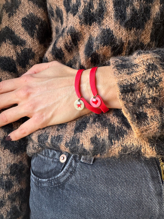 Bracciali elastici con ciondolo smaltato Unique