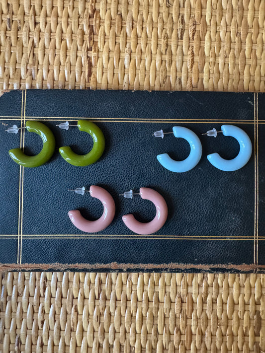 Orecchini cerchio colorati