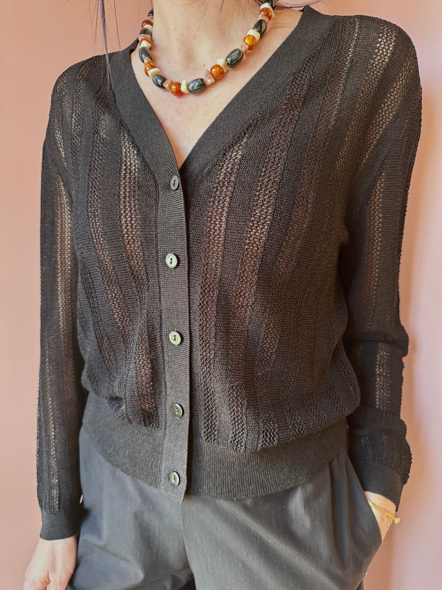 Cardigan traforato nero NiceThings