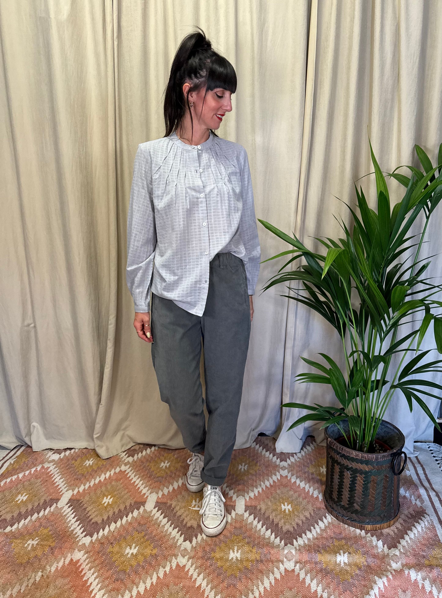 Pantaloni elastico in vita Grigio velluto Bottega Chilometri Zero