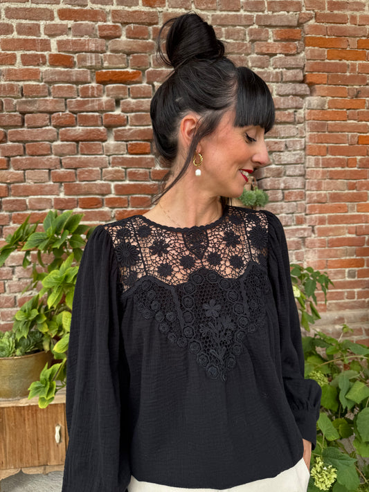Blusa Riya nero Louise Misha