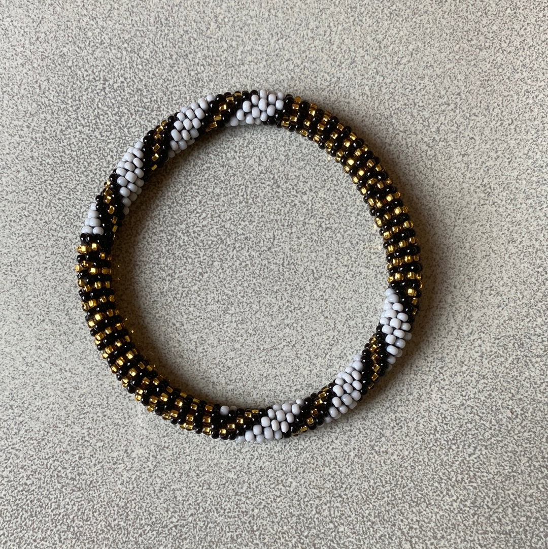 Avalaya Braccialetto flessibile con perline di vetro ematite multifilo Avalaya Braccialetto flessibile con perline di vetro ematite multifilo