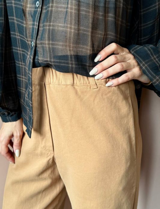 Pantaloni soffietto caramello Bottega Chilometri Zero