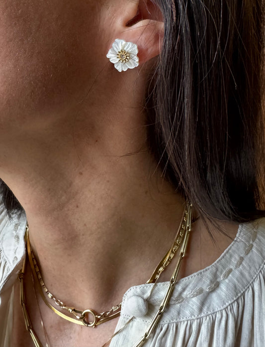 Orecchini fiore madreperla