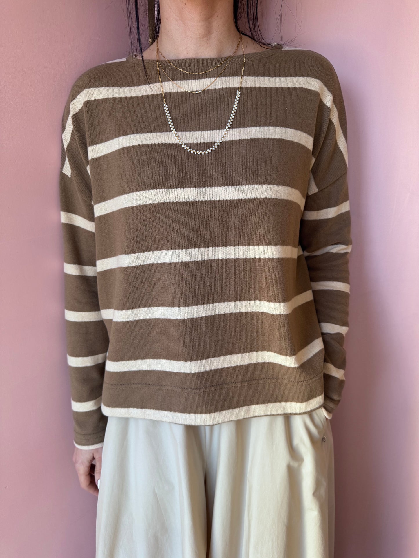 Maglia Alison righe cumino MamaB