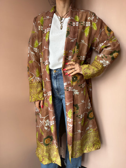 Kimono lungo tabacco WuSide