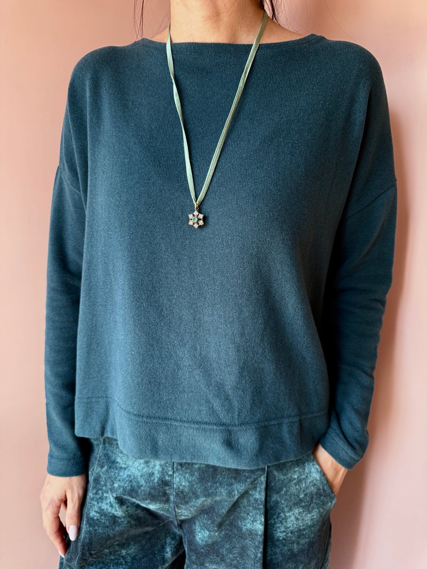 Maglia Alison petrolio Mama B