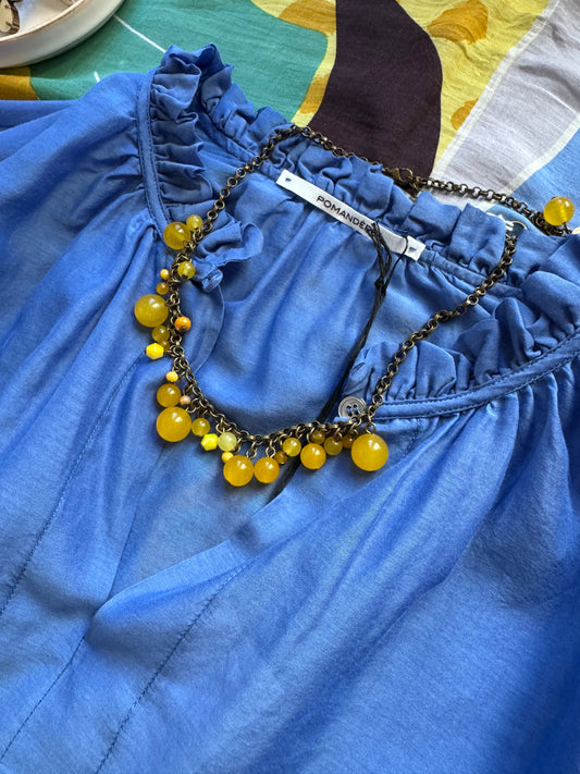 Choker perline giallo Unique