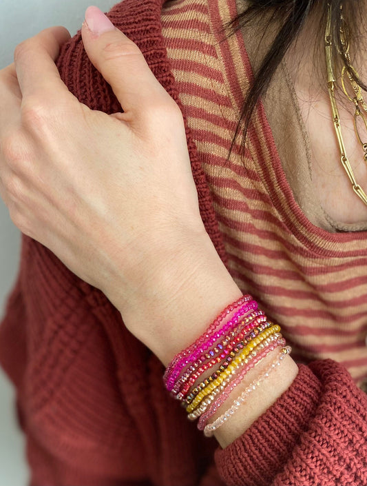 Bracciali cristallini elastici