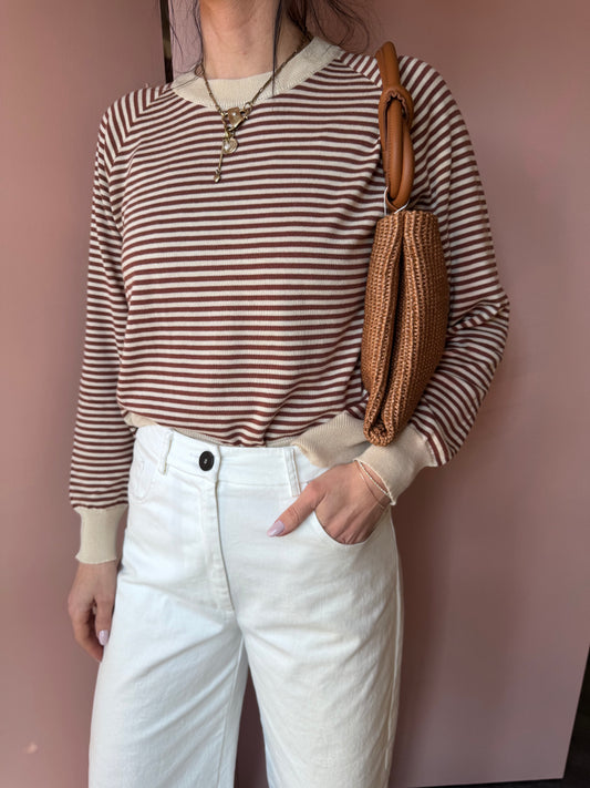 Maglia riga cioccolato DIEGA