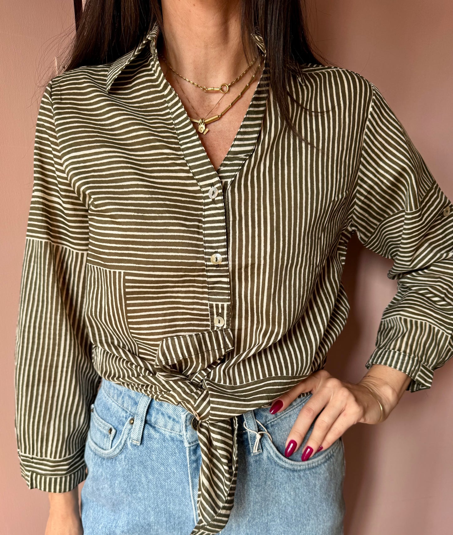 Camicia Righine verde militare