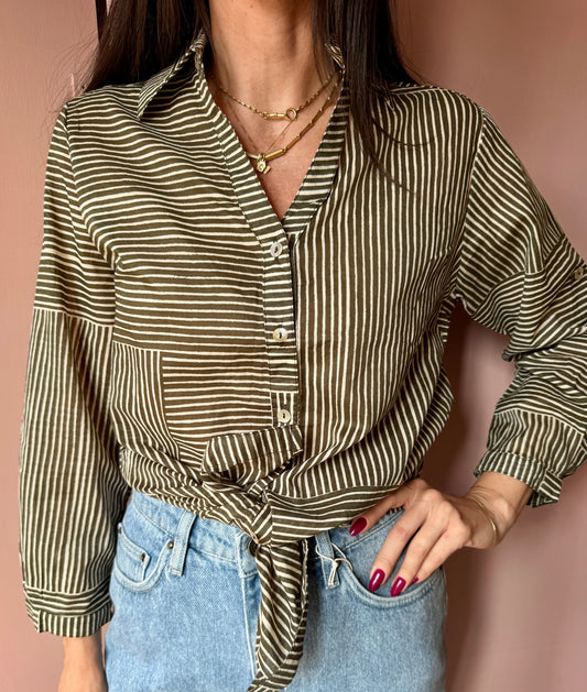 Camicia Righine verde militare