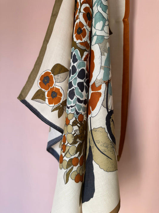 Foulard fiori coccio