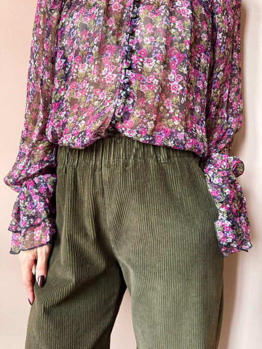 Pantaloni in velluto verde BottegaChilometriZero