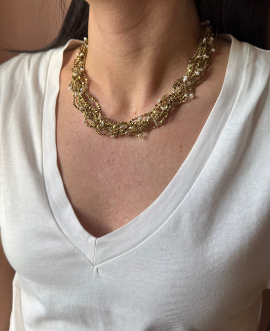 Collana multigiri con perle